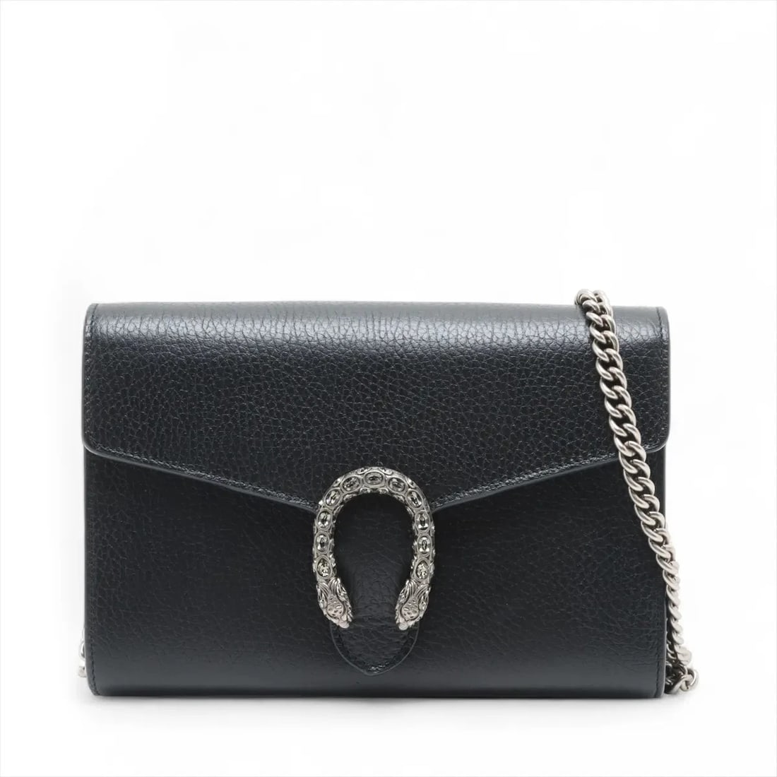 GUCCI DUONYSSOS LEATHER CHAIN WALLET BLACK: Gucci Duonyssos Leather Chain Wallet Black Brand: Gucci Type/Style: Shoulder Bag Material: Leather Color: Black Size: Height:5.3inchLength:7.9inchDepth:1.8inch Accessories: None Accessories Notice: