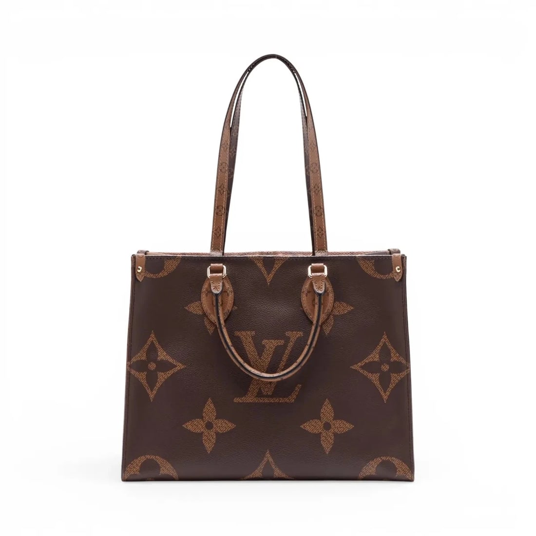 LOUIS VUITTON GIANT MONOGRAM REVERSE ON THE GO: Louis Vuitton Giant Monogram Reverse On the Go Brand: Louis Vuitton Type/Style: Tote Material: Monogram Color: Brown Size: Height:10.4inchLength:13.6inchDepth:5.9inch Accessories: None Acc