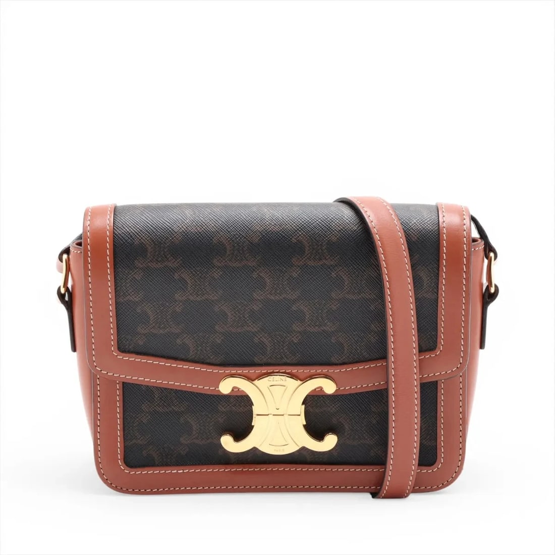 CELINE TRIOMPHE CLASSIC PVC & LEATHER SHOULDER BAG (1 of 4)