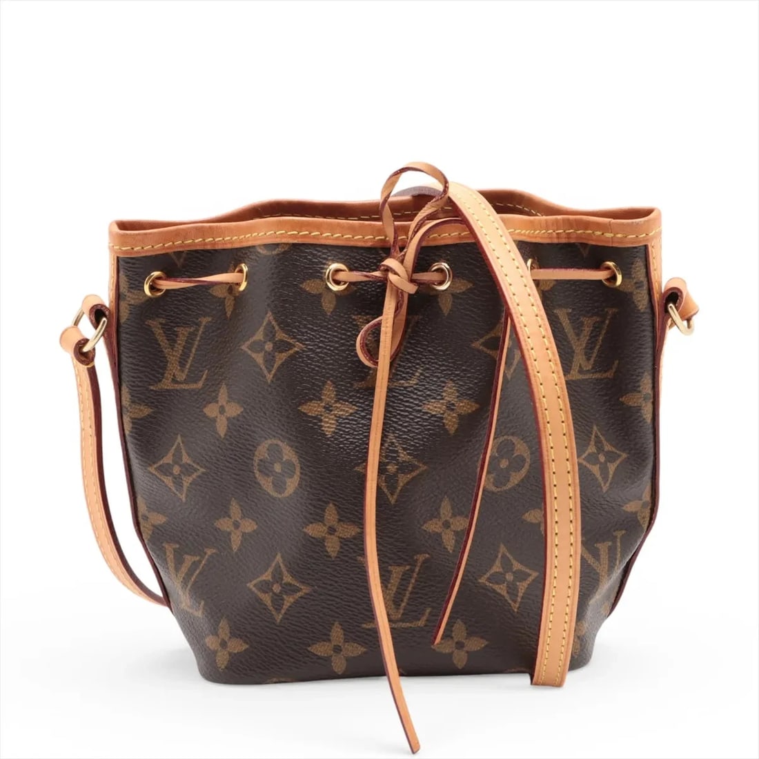 LOUIS VUITTON MONOGRAM NANO NOE: Louis Vuitton Monogram Nano Noe Brand: Louis Vuitton Type/Style: Shoulder Bag Material: Monogram Color: Brown Size: Height:5.9inchLength:5.1inchDepth:3.9inch Accessories: None Accessories Notice: