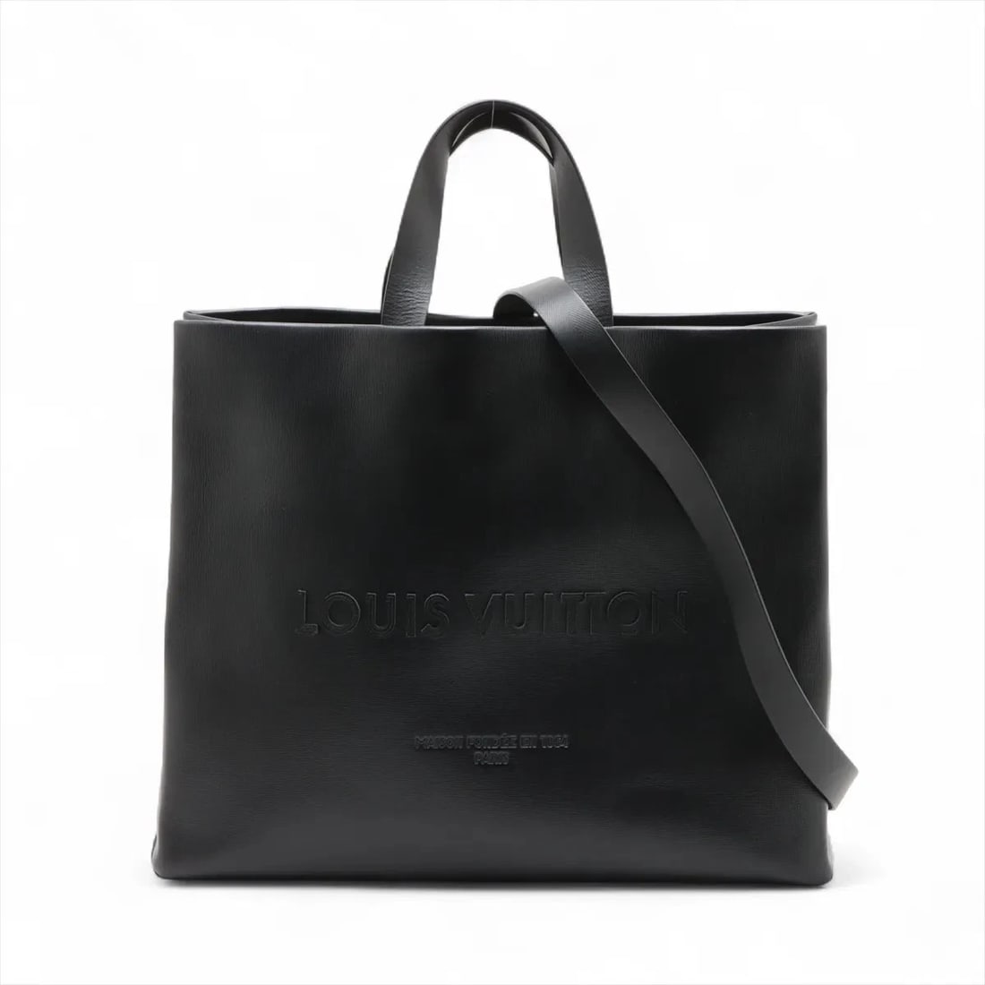 LOUIS VUITTON LV PACKAGING SHOPPER TOTE BAG: Louis Vuitton LV packaging Shopper Tote Bag Brand: Louis Vuitton Type/Style: Tote Material: None Color: Black Size: Height:13.0inchLength:15.9inchDepth:5.9inch Accessories: None Accessories Notice: