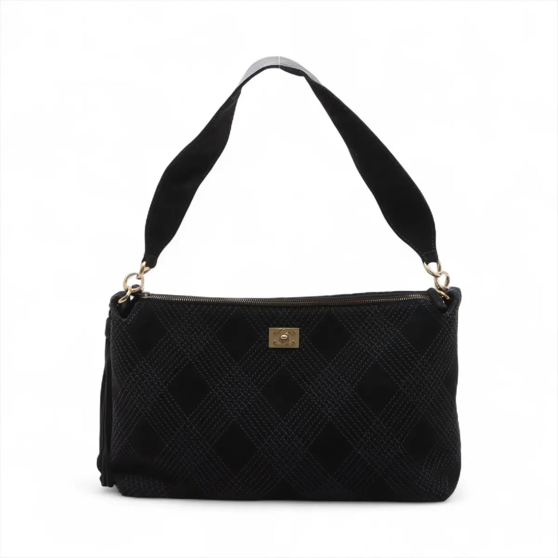 CHANEL WILD STITCH SUEDE SHOULDER BAG: Chanel Wild Stitch Suede Shoulder bag Brand: Chanel Type/Style: Shoulder Bag Material: Suede Color: Black Size: Height:9.3inchLength:14.4inchDepth:3.9inch Accessories: None Accessories Not