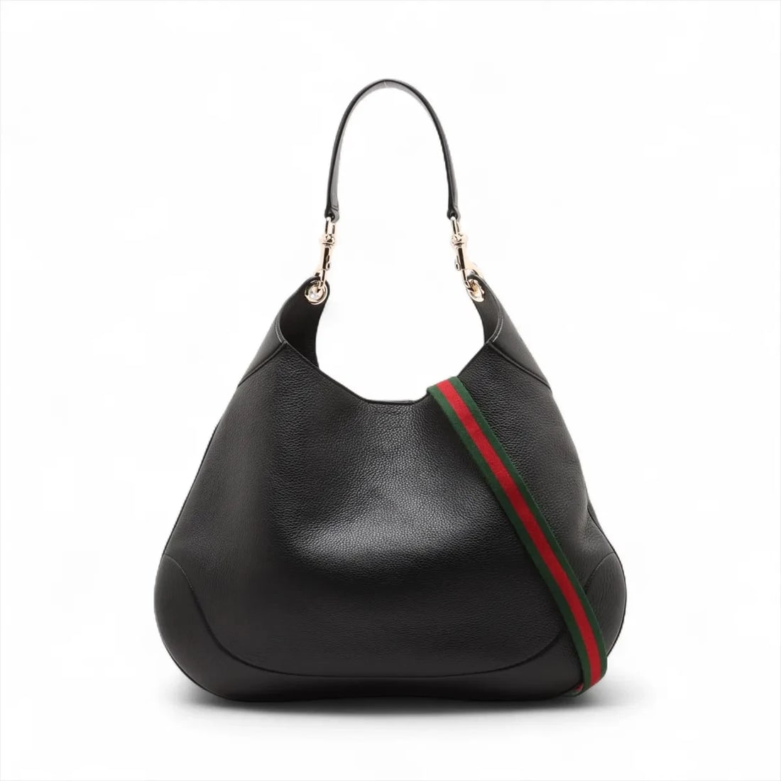 GUCCI LEATHER SHOULDER BAG: Gucci Leather Shoulder bag Brand: Gucci Type/Style: Shoulder Bag Material: Leather Color: Black Size: Height:14.2inchLength:19.1inchDepth:1.4inch Accessories: None Accessories Notice: When purchasing