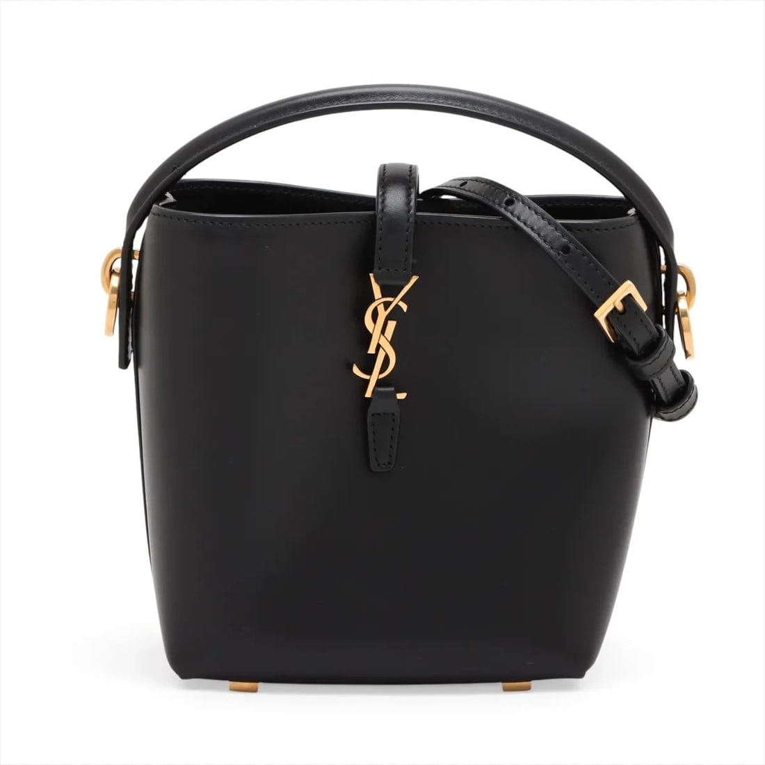 SAINT LAURENT PARIS MINI BUCKET LE 37 MINI LEATHER 2 WAY HANDBAG: Saint Laurent Paris Mini Bucket LE 37 mini Leather 2 Way Handbag Brand: Saint Laurent Paris Type/Style: Top Handle Bag Material: Leather Color: Black Size: Height:5.9inchLength:5.1inchDepth:3.1inch