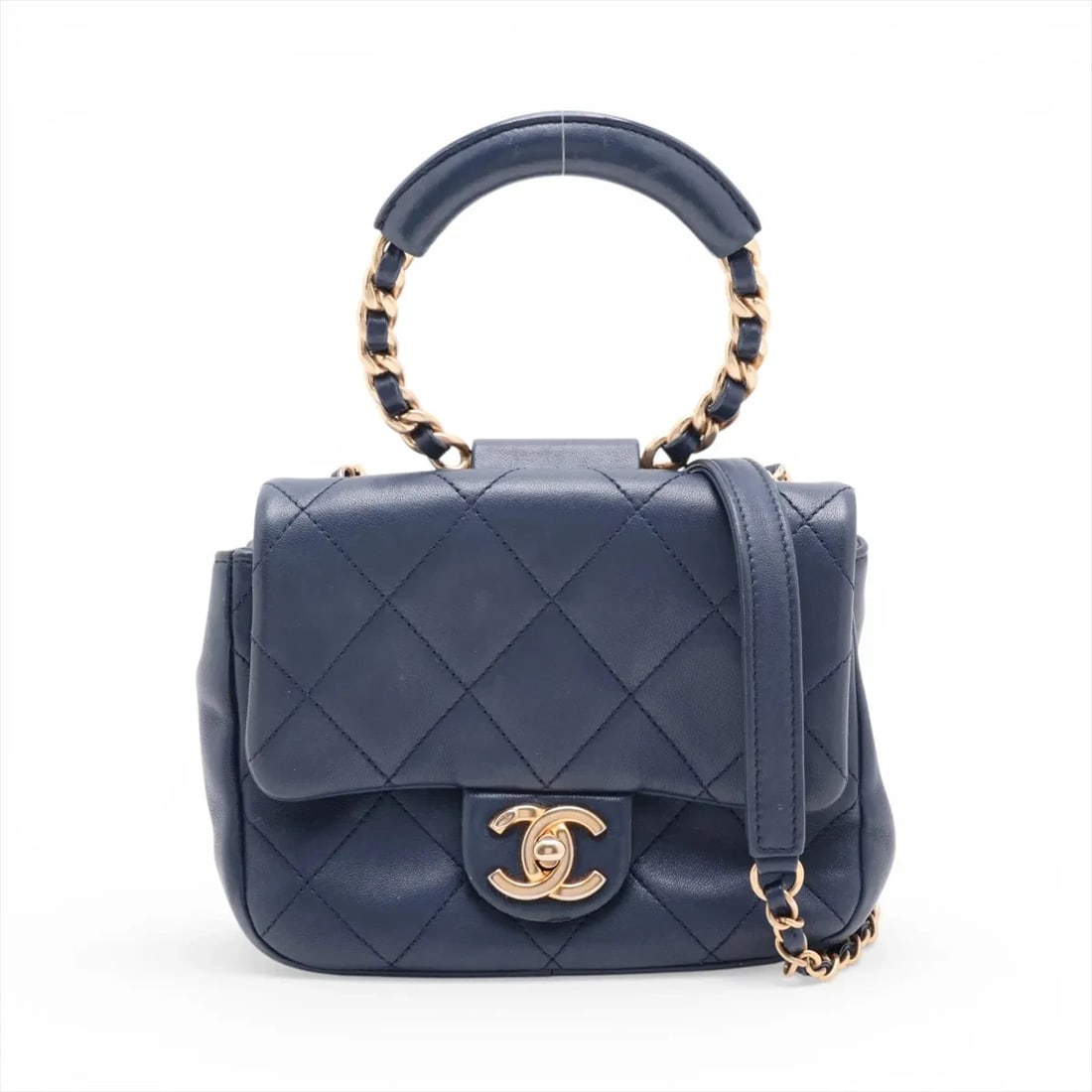 CHANEL MATELASSE LAMBSKIN 2 WAY SHOULDER BAG: Chanel Matelasse Lambskin 2 Way Shoulder Bag Brand: Chanel Type/Style: Shoulder Bag Material: Lambskin Color: Blue Size: Height:5.7inchLength:6.9inchDepth:2.0inch Accessories: None Accessories