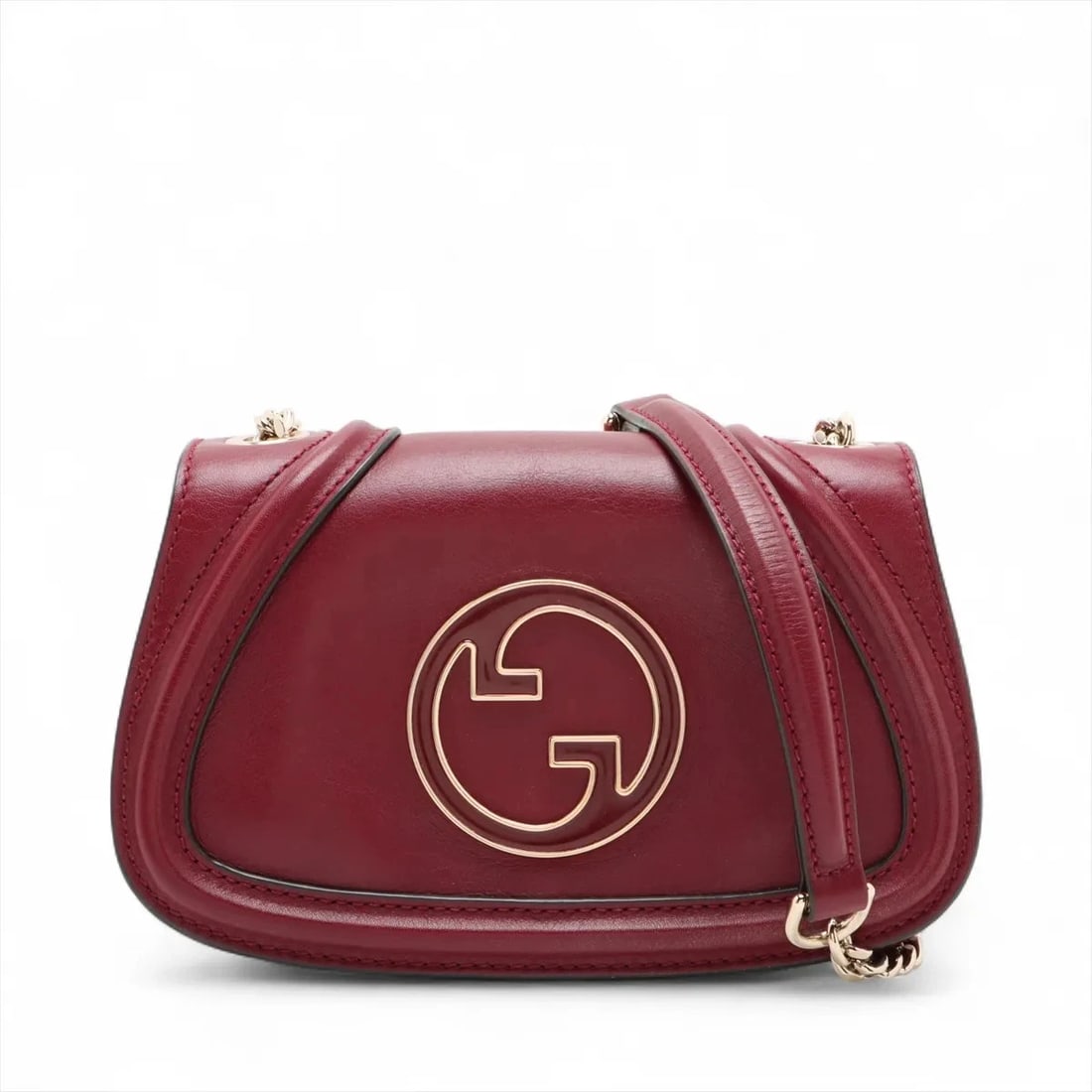 GUCCI BLONDIE LEATHER CHAIN SHOULDER BAG: Gucci Blondie Leather Chain Shoulder Bag Brand: Gucci Type/Style: Shoulder Bag Material: Leather Color: Bordeaux Size: Height:3.0inchLength:8.7inchDepth:3.0inch Accessories: None Accessories Notice: