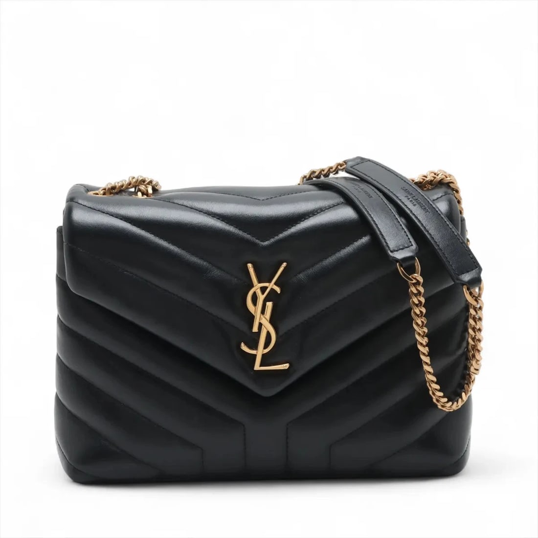 SAINT LAURENT PARIS LULU LEATHER CHAIN SHOULDER BAG