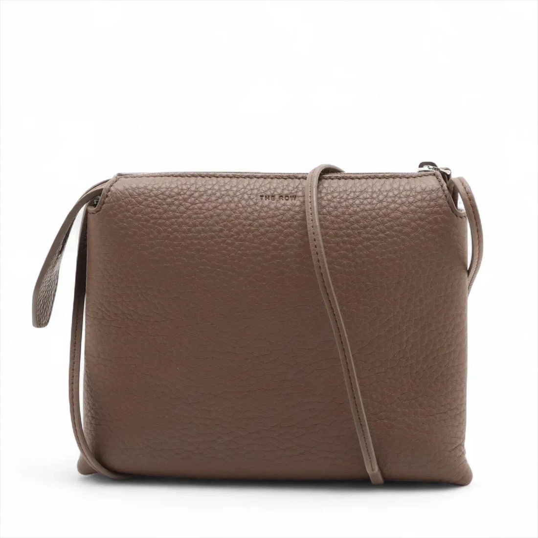 THE ROW MINI TWIN LEATHER SHOULDER BAG: The Row MINI TWIN Leather Shoulder bag Brand: The Row Type/Style: Shoulder Bag Material: Leather Color: Brown Size: Height:5.9inchLength:7.7inchDepth:1.8inch Accessories: None Accessories