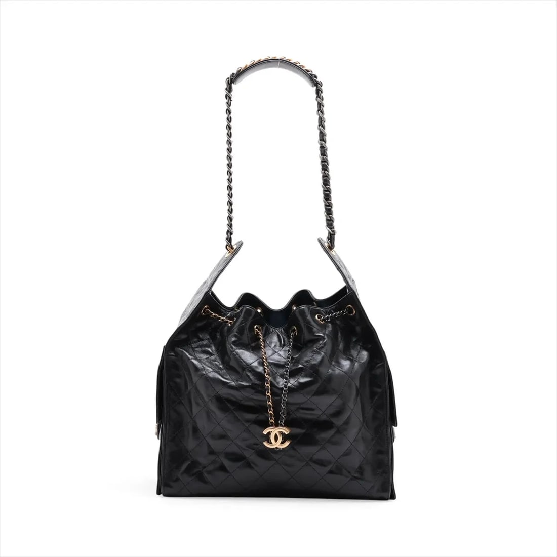 CHANEL MEDIUM LEATHER CHAIN SHOULDER BAG: Chanel Medium Leather Chain Shoulder Bag Brand: Chanel Type/Style: Shoulder Bag Material: Leather Color: Black Size: Height:14.6inchLength:11.8inchDepth:5.9inch Accessories: None Accessori