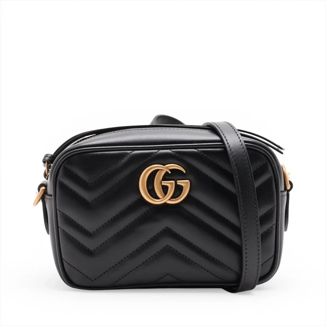 GUCCI GG MARMONT LEATHER CHAIN SHOULDER BAG: Gucci GG Marmont Leather Chain Shoulder Bag Brand: Gucci Type/Style: Shoulder Bag Material: Leather Color: Black Size: Height:4.5inchLength:7.1inchDepth:2.4inch Accessories: None Accessori