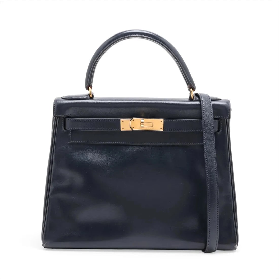 HERMES KELLY 28 LE TOURNAY BOX CALF BLUE INDIGO GOLD: Hermes Kelly 28 Le Tournay Box calf Blue Indigo Gold Brand: Hermes Type/Style: Top Handle Bag Material: Box calf Color: Blue Indigo Size: Height:8.1inchLength:11.0inchDepth:4.3inch Accessories: No