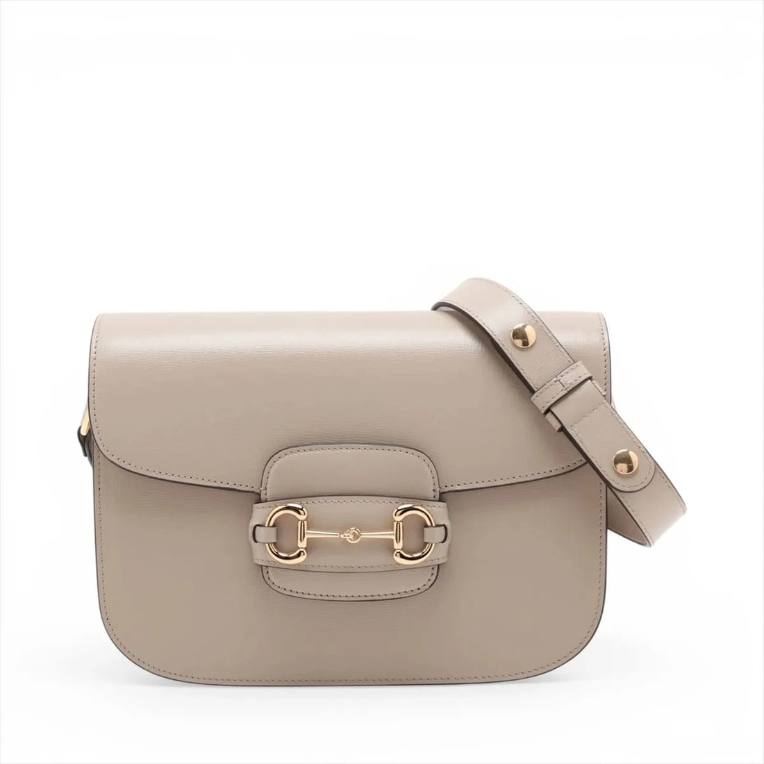 GUCCI HORSEBIT LEATHER SHOULDER BAG: Gucci Horsebit Leather Shoulder bag Brand: Gucci Type/Style: Shoulder Bag Material: Leather Color: Beige Size: Height:7.1inchLength:10.0inchDepth:4.5inch Accessories: None Accessories Noti