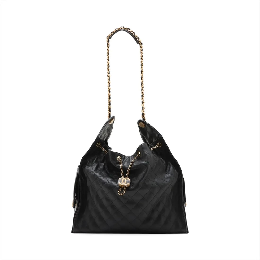 CHANEL 25 LARGE CAVIAR SKIN CHAIN SHOULDER BAG: Chanel 25 Large Caviar Skin Chain Shoulder Bag Brand: Chanel Type/Style: Shoulder Bag Material: Caviar Skin Color: Black Size: Height:15.9inchLength:14.2inchDepth:5.7inch Accessories: None