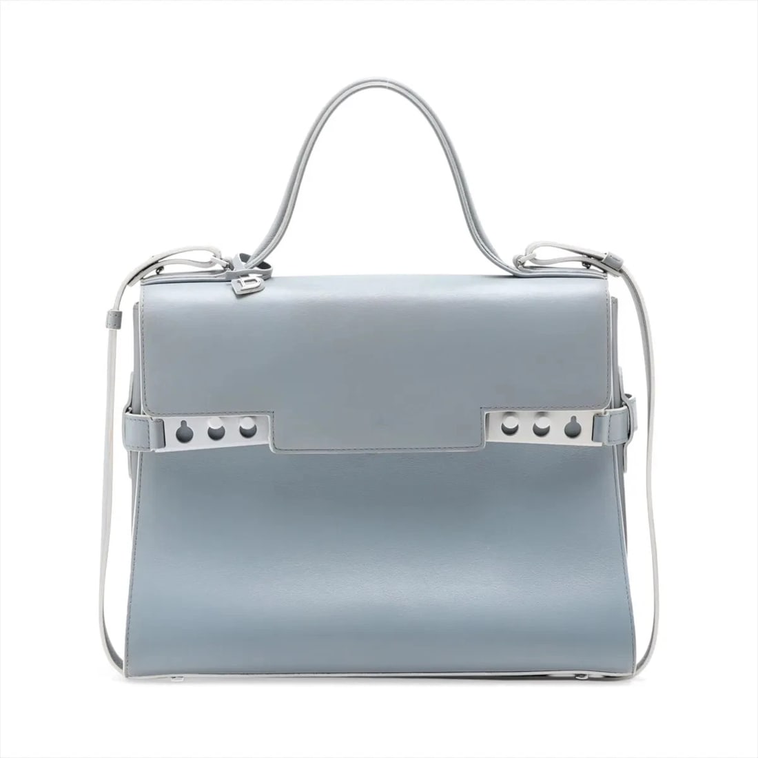 DELVAUX TAMPETO GM LEATHER 2 WAY HANDBAG BLUE: Delvaux Tampeto GM Leather 2 Way Handbag Blue Brand: Delvaux Type/Style: Top Handle Bag Material: Leather Color: Blue Size: Height:10.0inchLength:12.4inchDepth:4.5inch Accessories: None Accessories