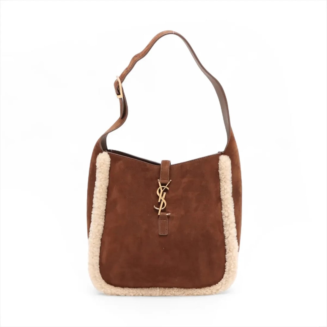 SAINT LAURENT PARIS LE 5 A 7 SMALL SUEDE X BOA SHOULDER BAG: Saint Laurent Paris LE 5 A 7 Small suede x boa Shoulder bag Brand: Saint Laurent Paris Type/Style: Shoulder Bag Material: suede x boa Color: Brown Size: Height:9.1inchLength:9.4inchDepth:4.7inch