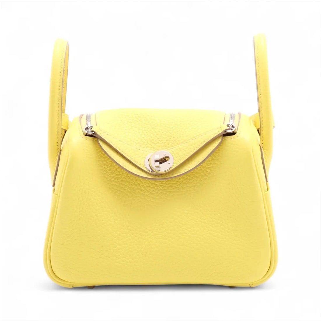 HERMES LINDY MINI 20 TAURILLON CLEMENCE LIME SILVER METAL: Hermes Lindy mini 20 Taurillon Clemence Lime Silver Metal Brand: Hermes Type/Style: Shoulder Bag Material: Taurillon Clemence Color: Lime Size: Height:4.7inchLength:7.3inchDepth:3.7inch Accessories: