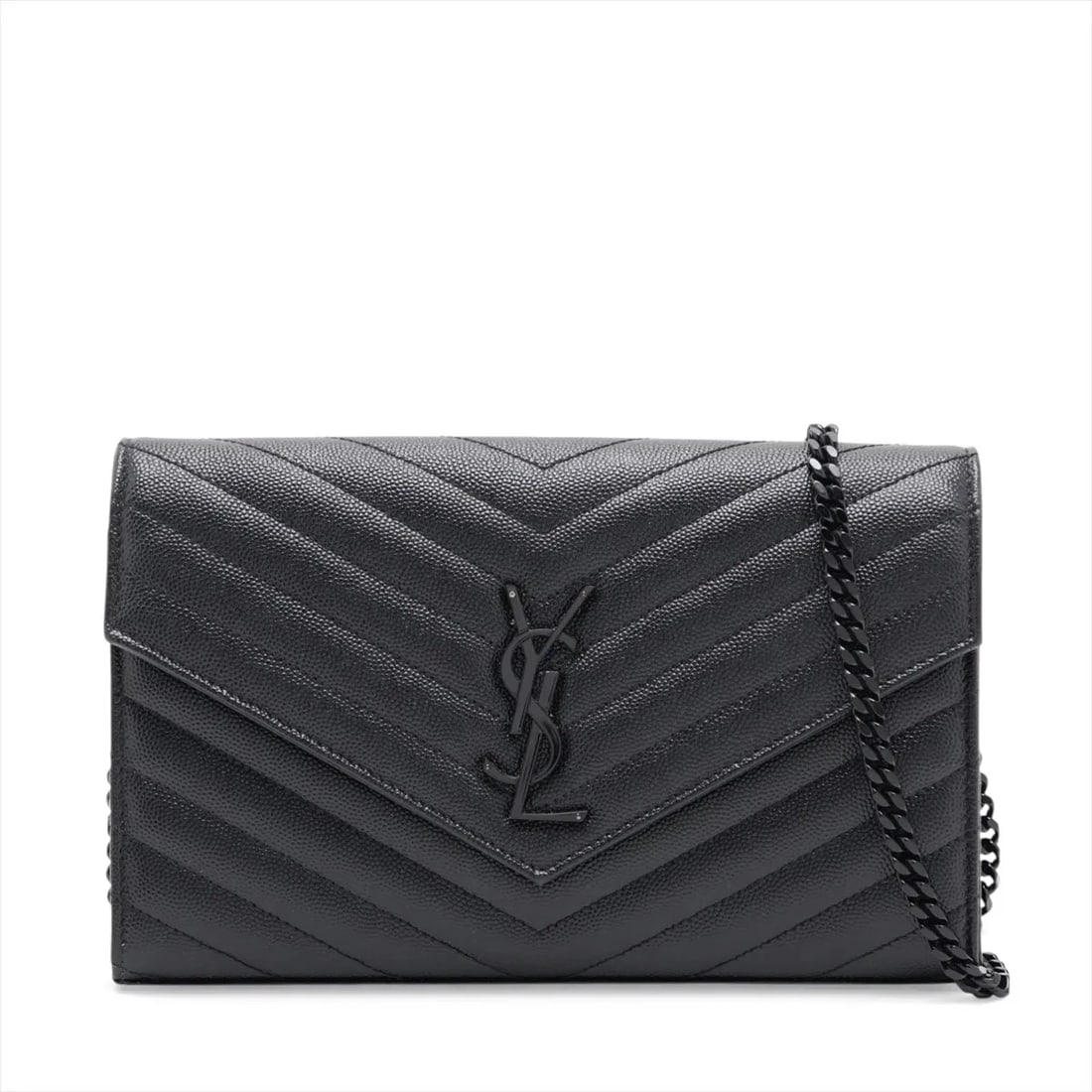 SAINT LAURENT PARIS CASSANDRA LEATHER CHAIN SHOULDER BAG: Saint Laurent Paris Cassandra Leather Chain Shoulder Bag Brand: Saint Laurent Paris Type/Style: Shoulder Bag Material: Leather Color: Black Size: Height:5.5inchLength:8.9inchDepth:1.0inch