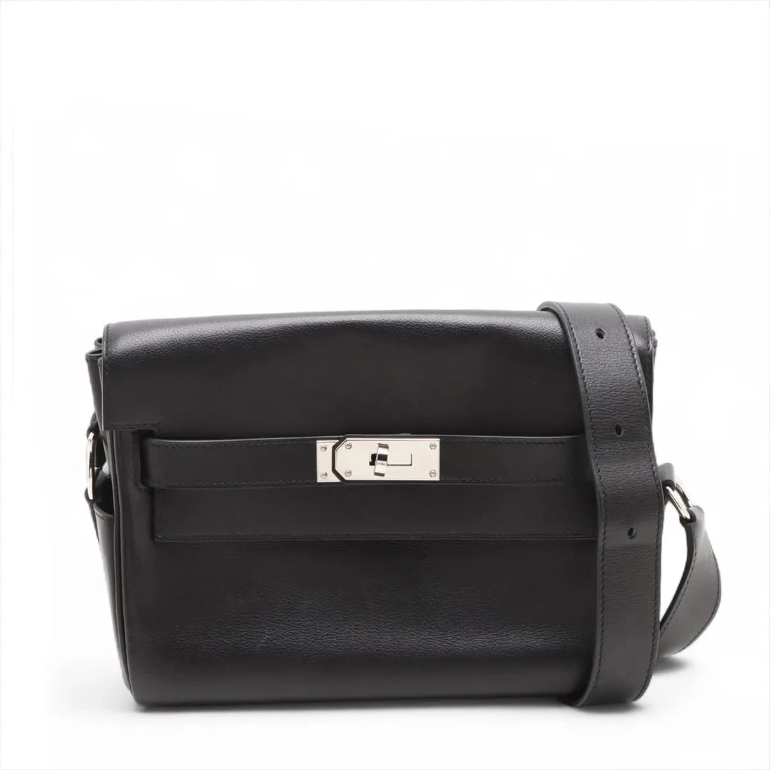 HERMES KELLY MESSENGER PM EVERGLAIN BLACK SILVER METAL: Hermes Kelly Messenger PM Everglain Black Silver Metal Brand: Hermes Type/Style: Shoulder Bag Material: Everglain Color: Black Size: Height:7.3inchLength:9.4inchDepth:4.3inch Accessories: None