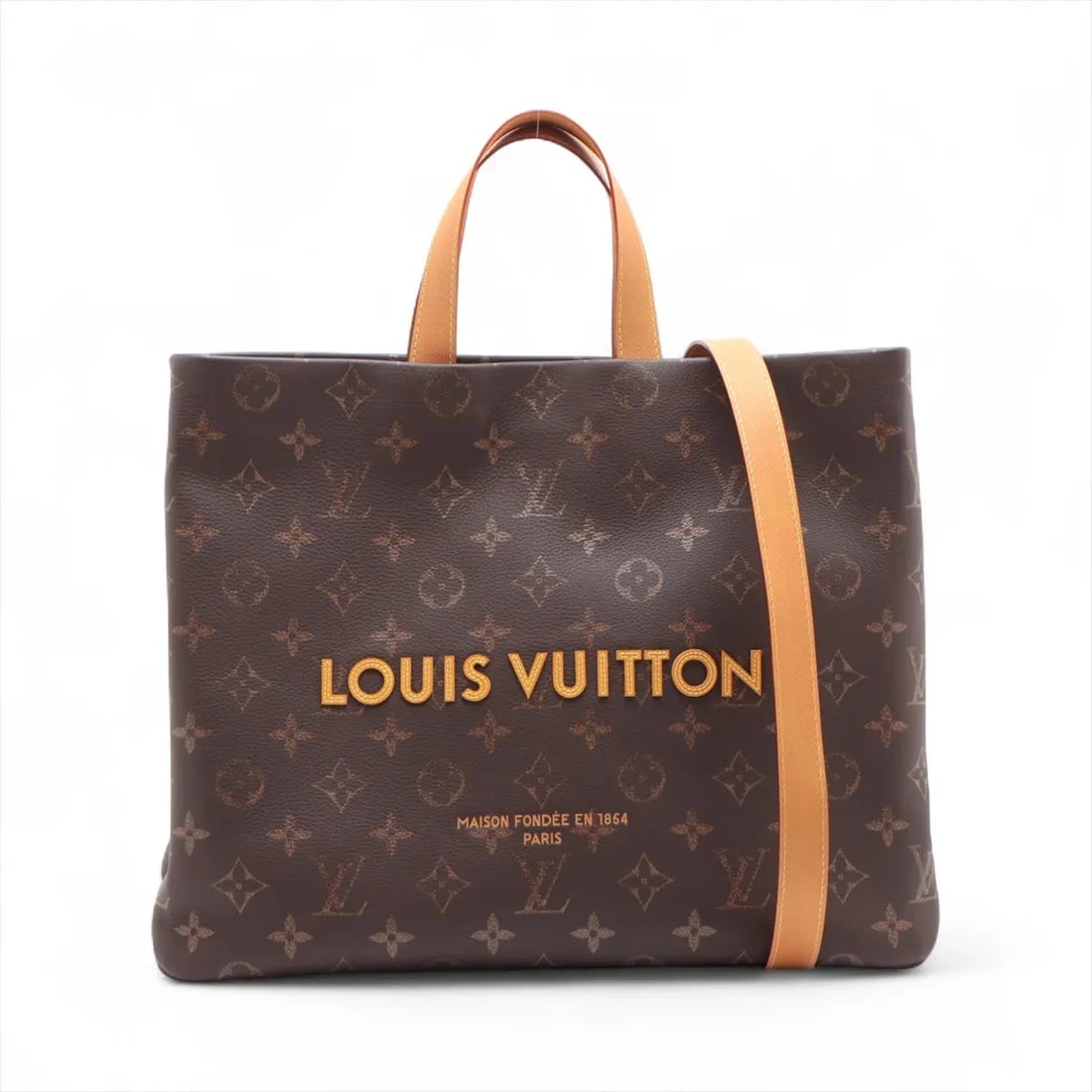 LOUIS VUITTON MONOGRAM SHOPPER TOTE BAG: Louis Vuitton Monogram Shopper Tote Bag Brand: Louis Vuitton Type/Style: Tote Material: Monogram Color: Brown Size: Height:12.8inchLength:16.3inchDepth:5.7inch Accessories: None Accessories Notice:
