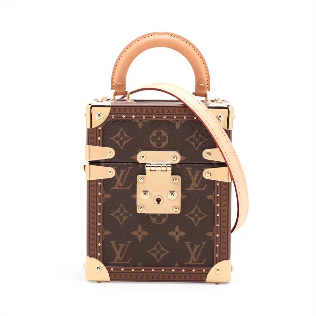 LOUIS VUITTON MONOGRAM CAMERA BOX: Louis Vuitton Monogram camera box Brand: Louis Vuitton Type/Style: Top Handle Bag Material: Monogram Color: Brown Size: Height:7.7inchLength:6.1inchDepth:3.7inch Accessories: None Accessor