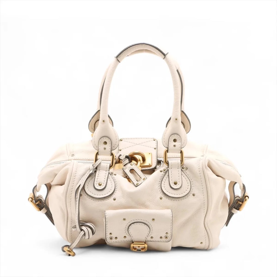 CHLOE PADDINGTON LEATHER SHOULDER BAG IVORY (1 of 5)