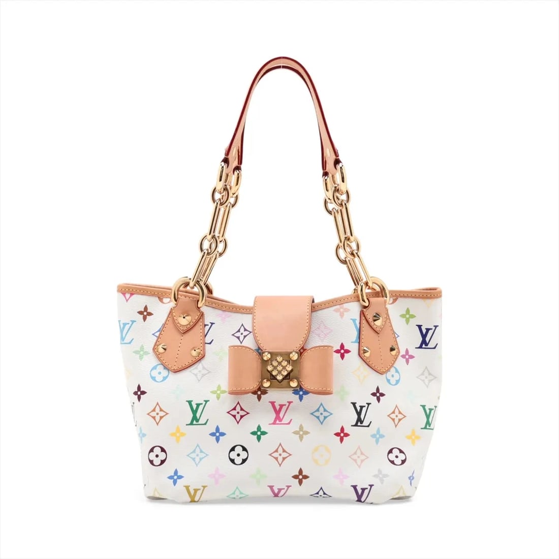 LOUIS VUITTON MULTICOLOR ANNIE MM WHITE: Louis Vuitton Multicolor Annie MM White Brand: Louis Vuitton Type/Style: Top Handle Bag Material: None Color: White Size: Height:8.7inchLength:10.2inchDepth:6.5inch Accessories: None Acces