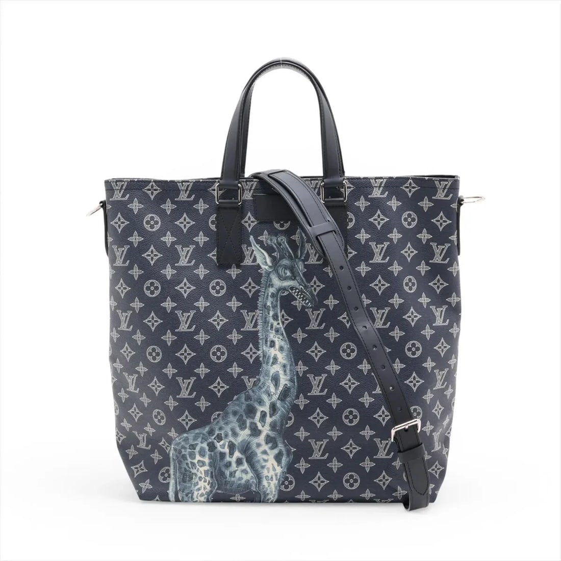 LOUIS VUITTON MONOGRAM SAVANNA CHAPMAN TOTE BAG: Louis Vuitton Monogram Savanna Chapman Tote Bag Brand: Louis Vuitton Type/Style: Tote Material: Monogram Color: Navy Blue Size: Height:11.8inchLength:14.6inchDepth:5.3inch Accessories: None