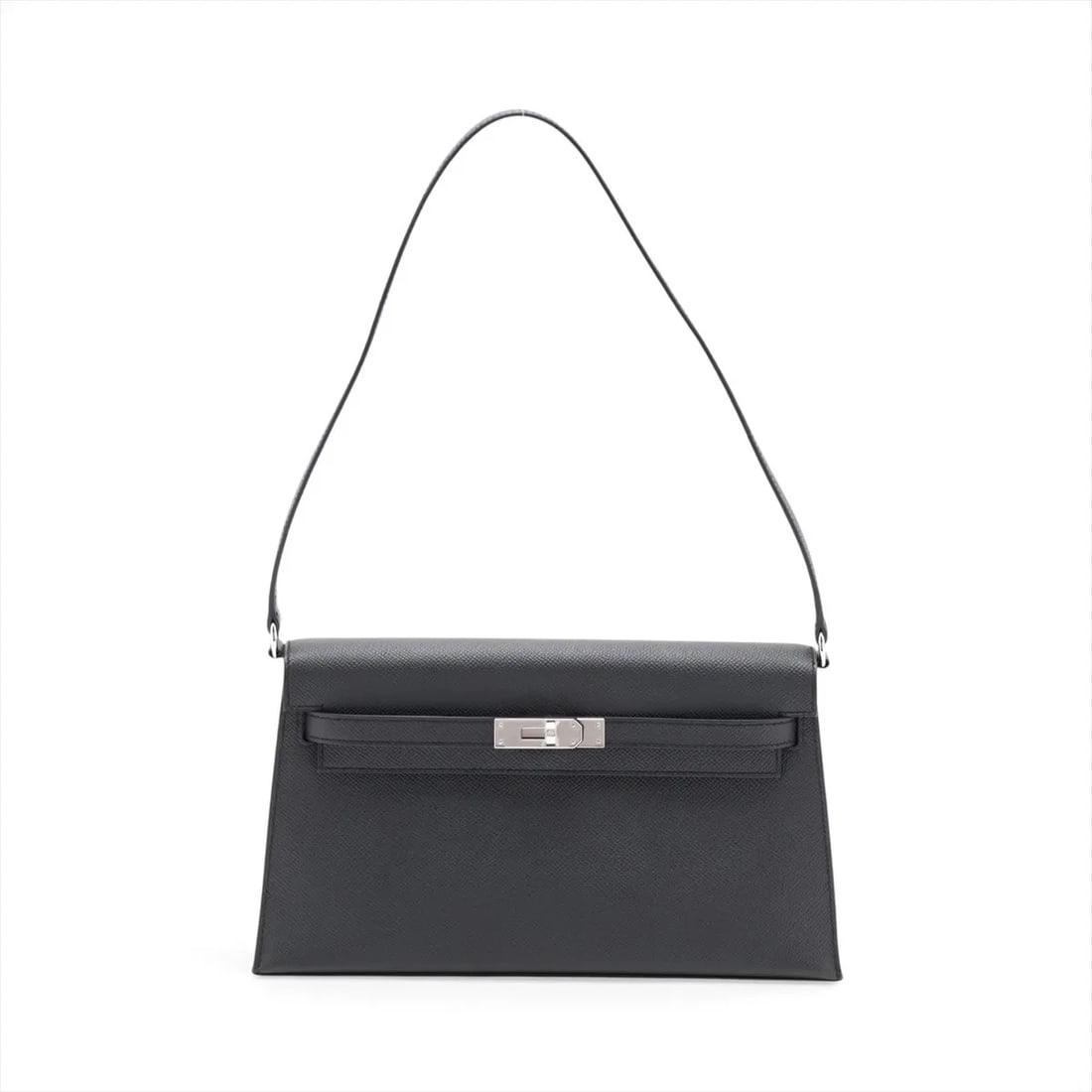HERMES KELLY ELAN VEAU EPSOM BLACK SILVER METAL: Hermes Kelly Elan Veau Epsom Black Silver Metal Brand: Hermes Type/Style: Shoulder Bag Material: Veau Epsom Color: Black Size: Height:5.9inchLength:10.8inchDepth:1.6inch Accessories: None