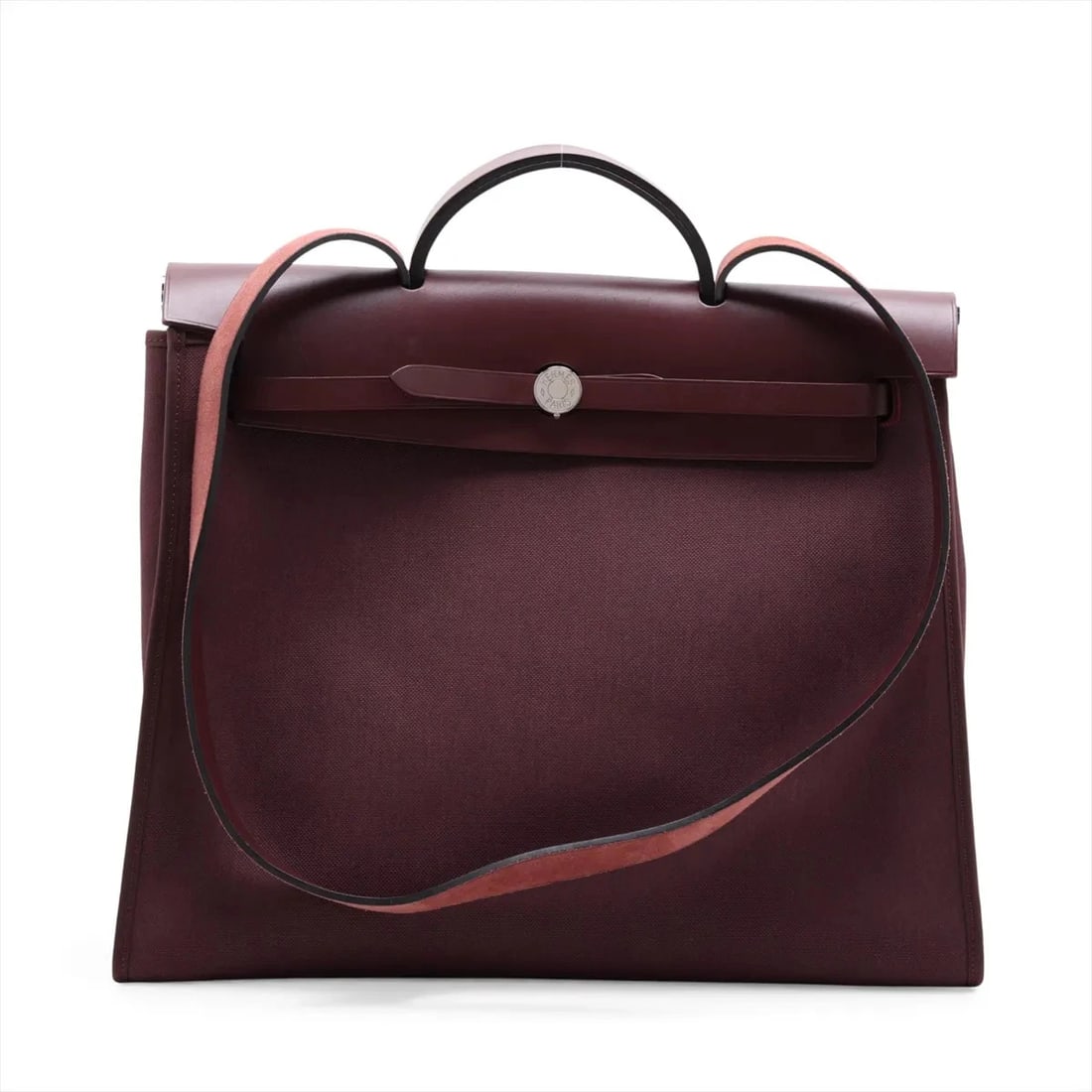 HERMES HERBAG ZIP MM TWAL MILITARY SILVER METAL: Hermes Herbag Zip MM Twal Military Silver Metal Brand: Hermes Type/Style: Top Handle Bag Material: Twal Military x Vash Hunter Color: Rouge H Size: Height:12.6inchLength:15.4inchDepth:5.3inch Acce
