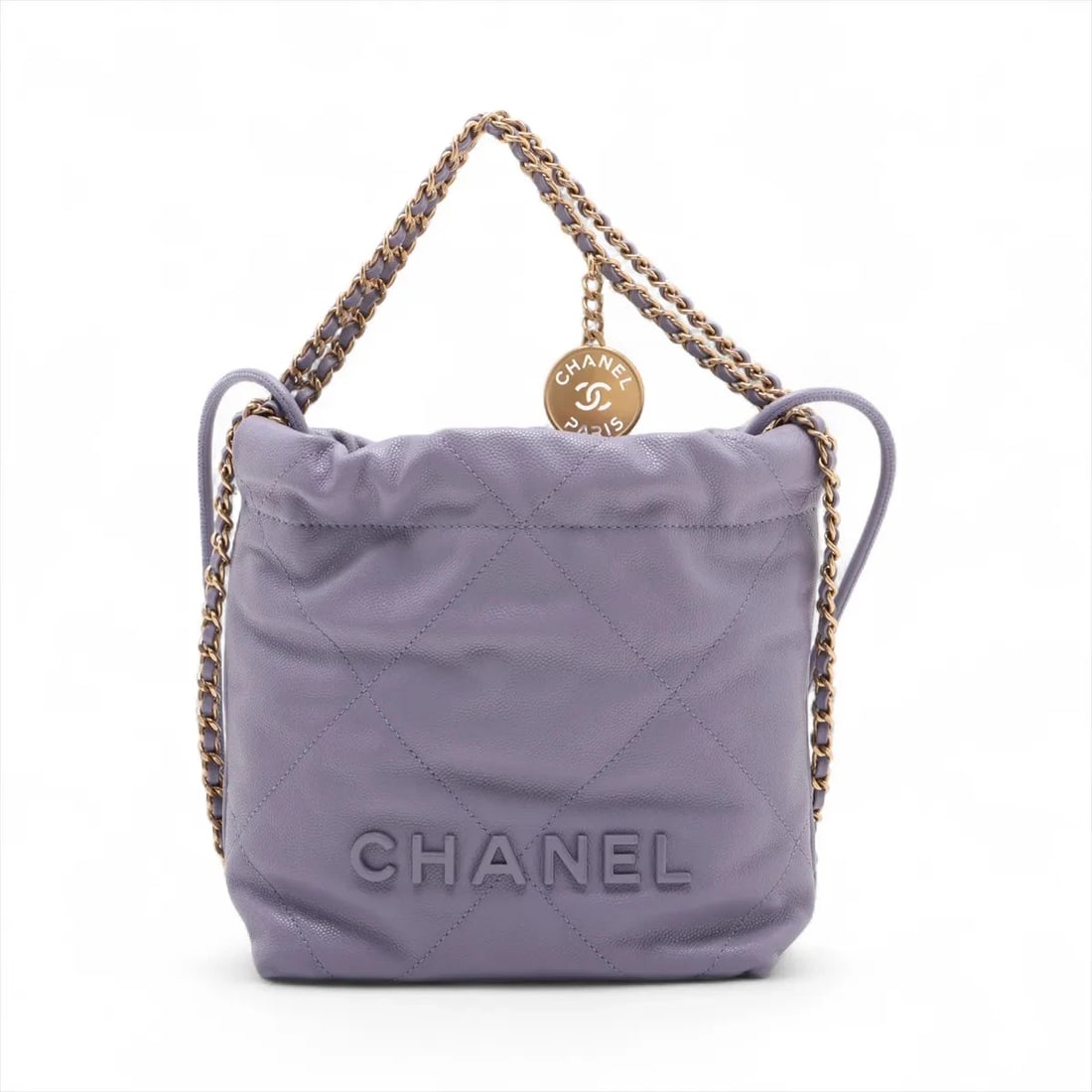 CHANEL MINI SHOULDER BAG: Chanel mini Shoulder Bag Brand: Chanel Type/Style: Shoulder Bag Material: Caviar Skin Color: Purple Size: Height:7.1inchLength:6.3inchDepth:2.4inch Accessories: None Accessories Notice: Wh