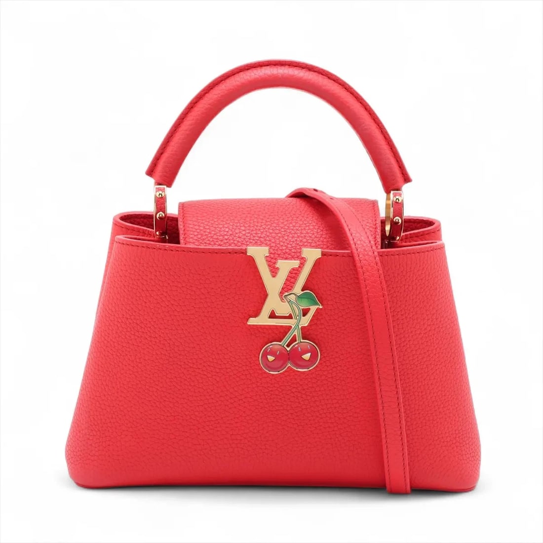 VUITTON X MURAKAMI HANDBAG: Vuitton x Murakami Handbag Brand: Vuitton x Murakami Takashi Type/Style: Top Handle Bag Material: None Color: Red Size: Height:7.3inchLength:10.4inchDepth:3.5inch Accessories: None Accessories