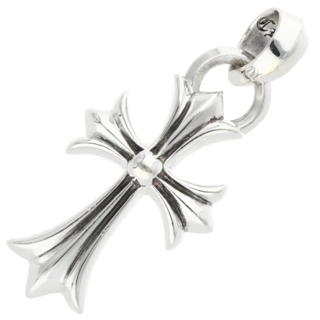 CHROME HEARTS W BALE SMALL CROSS BAIL SILVER NECKLACE TOP: Chrome Hearts W BALE Small Cross Bail Silver Necklace Top Brand: Chrome Hearts Type/Style: Necklace Material: 925 Silver Color: silver Size: vertical 6cm Accessories: None Accessories Notice: When