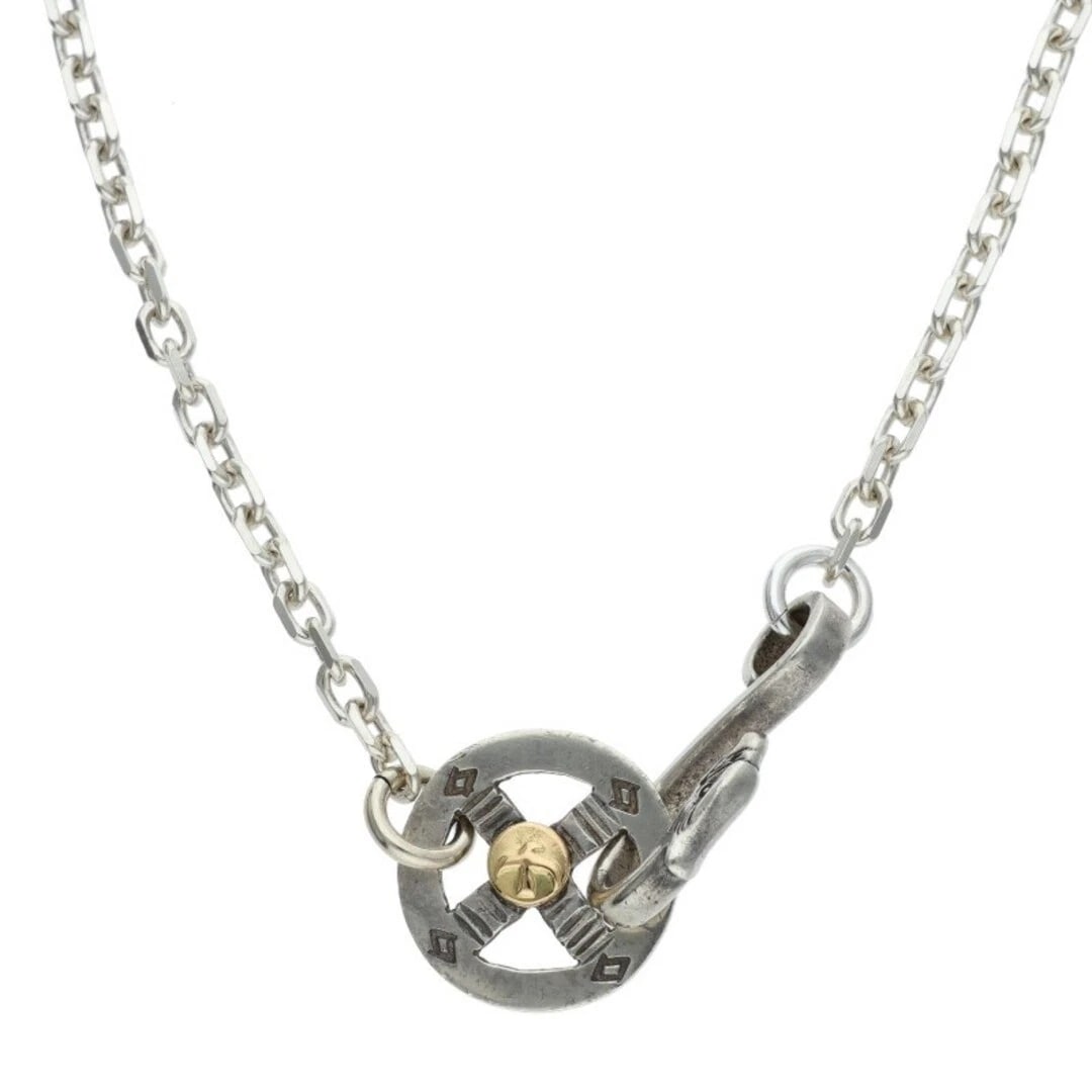 GOROSE WHEEL FINE ANGLE CHAIN NECKLACE: Gorose Wheel Fine Angle Chain Necklace Brand: goro's Type/Style: Necklace Material: 925 Silver Color: silver Size: wheel diameter 1.8cm, chain width 0.3cm, total length 51.5cm Accessories: None