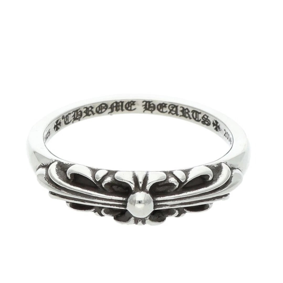 CHROME HEARTS BABY CLASSIC FLORAL CROSS SILVER RING: Chrome Hearts BABY Classic Floral Cross Silver Ring Brand: Chrome Hearts Type/Style: Ring Material: 925 Silver Color: silver Size: US Size 26 Accessories: None Accessories Notice: When purchasing