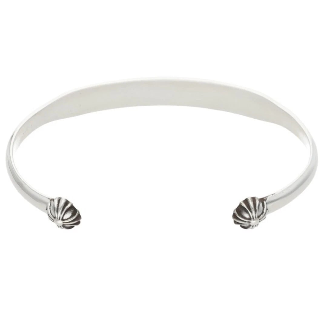 CHROME HEARTS BANGLE FLAT CH SILVER BRACELET: Chrome Hearts BANGLE FLAT CH Silver Bracelet Brand: Chrome Hearts Type/Style: Others Material: 925 Silver Color: silver Size: wrist around 13cm Accessories: None Accessories Notice: When purchasing