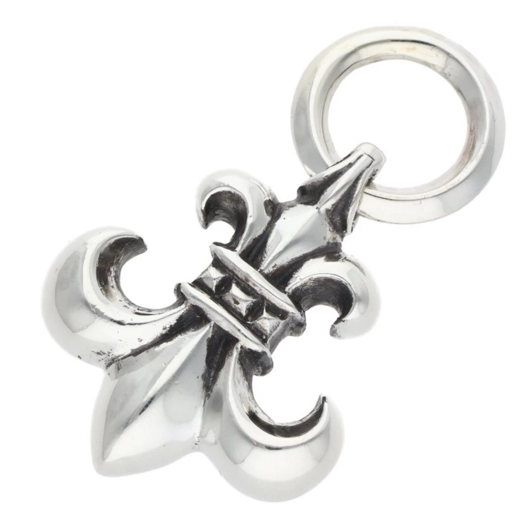 CHROME HEARTS FLUER F PENDANT SILVER NECKLACE TOP: Chrome Hearts Fluer F Pendant Silver Necklace Top Brand: Chrome Hearts Type/Style: Necklace Material: 925 Silver Color: silver Size: vertical 4.4cm Accessories: None Accessories Notice: When