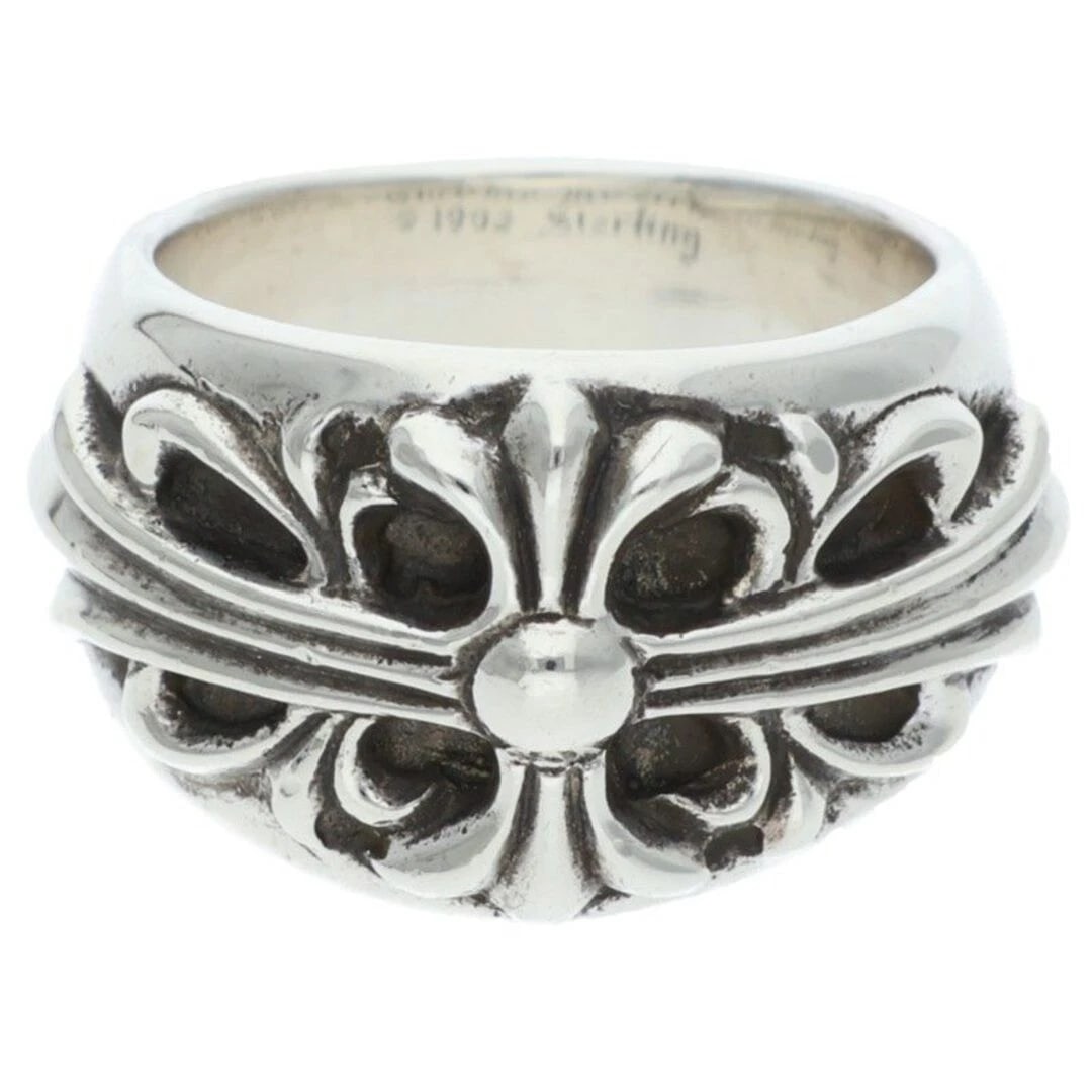 CHROME HEARTS FLORAL CROSS SILVER RING MEN'S: Chrome Hearts Floral Cross Silver Ring Men's Brand: Chrome Hearts Type/Style: Ring Material: 925 Silver Color: silver Size: US Size 11.5 Accessories: None Accessories Notice: When purchasing