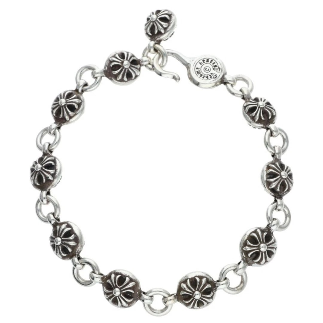 CHROME HEARTS BALL SILVER BRACELET MEN'S: Chrome Hearts BALL Silver Bracelet Men's Brand: Chrome Hearts Type/Style: Others Material: 925 Silver Color: silver Size: total length 25cm Accessories: None Accessories Notice: When purchasing