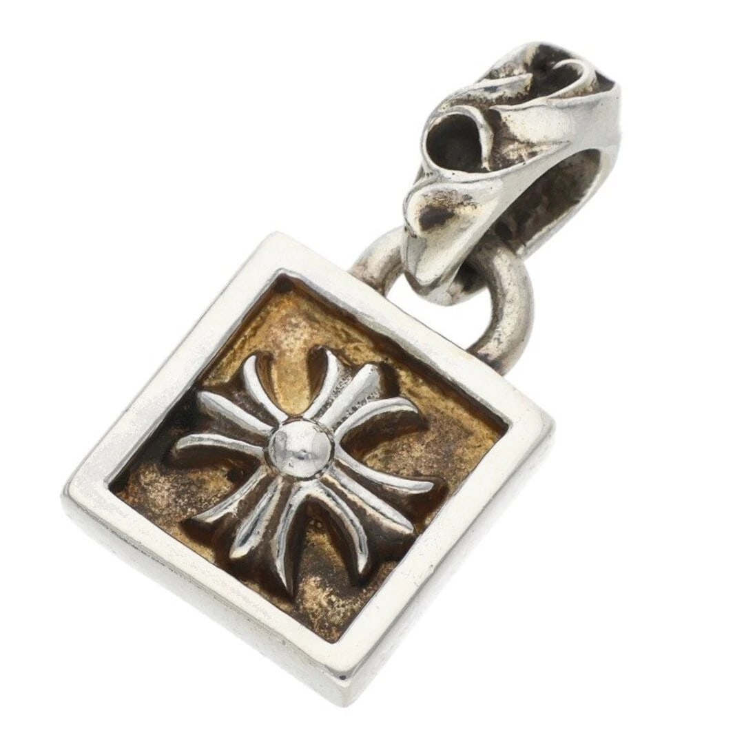 CHROME HEARTS FRAMED CH PLUS CHARM SILVER NECKLACE TOP: Chrome Hearts FRAMED CH PLUS Charm Silver Necklace Top Brand: Chrome Hearts Type/Style: Necklace Material: 925 Silver Color: silver Size: vertical 2.2cm Accessories: None Accessories Notice: When