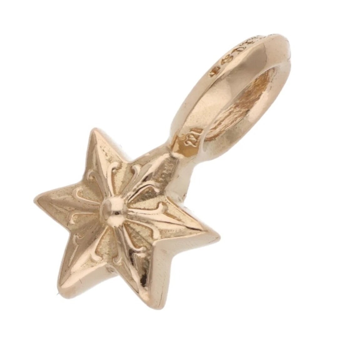 CHROME HEARTS STACK STAR V2 CHARM GOLD NECKLACE TOP: Chrome Hearts Stack Star V2 Charm Gold Necklace Top Brand: Chrome Hearts Type/Style: Necklace Material: 22K Gold Color: Gold Size: vertical 1.4cm Accessories: None Accessories Notice: When