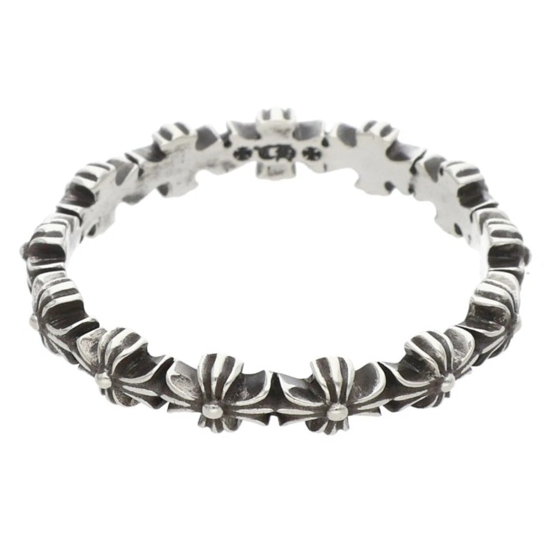 CHROME HEARTS BAND ECH PLUS SILVER RING MEN'S: Chrome Hearts BAND ECH Plus Silver Ring Men's Brand: Chrome Hearts Type/Style: Ring Material: 925 Silver Color: silver Size: 8.75 US Accessories: None Accessories Notice: When purchasing pre-owned