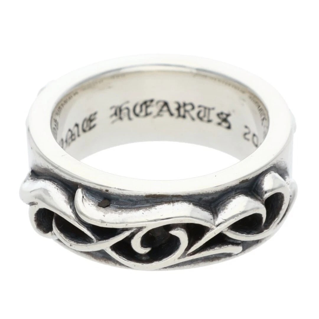 CHROME HEARTS DBL NARROW VINE BAND DOUBLE SILVER RING: Chrome Hearts DBL Narrow Vine Band Double Silver Ring Brand: Chrome Hearts Type/Style: Ring Material: 925 Silver Color: silver Size: 8.5 - 8.75 US Accessories: None Accessories Notice: When
