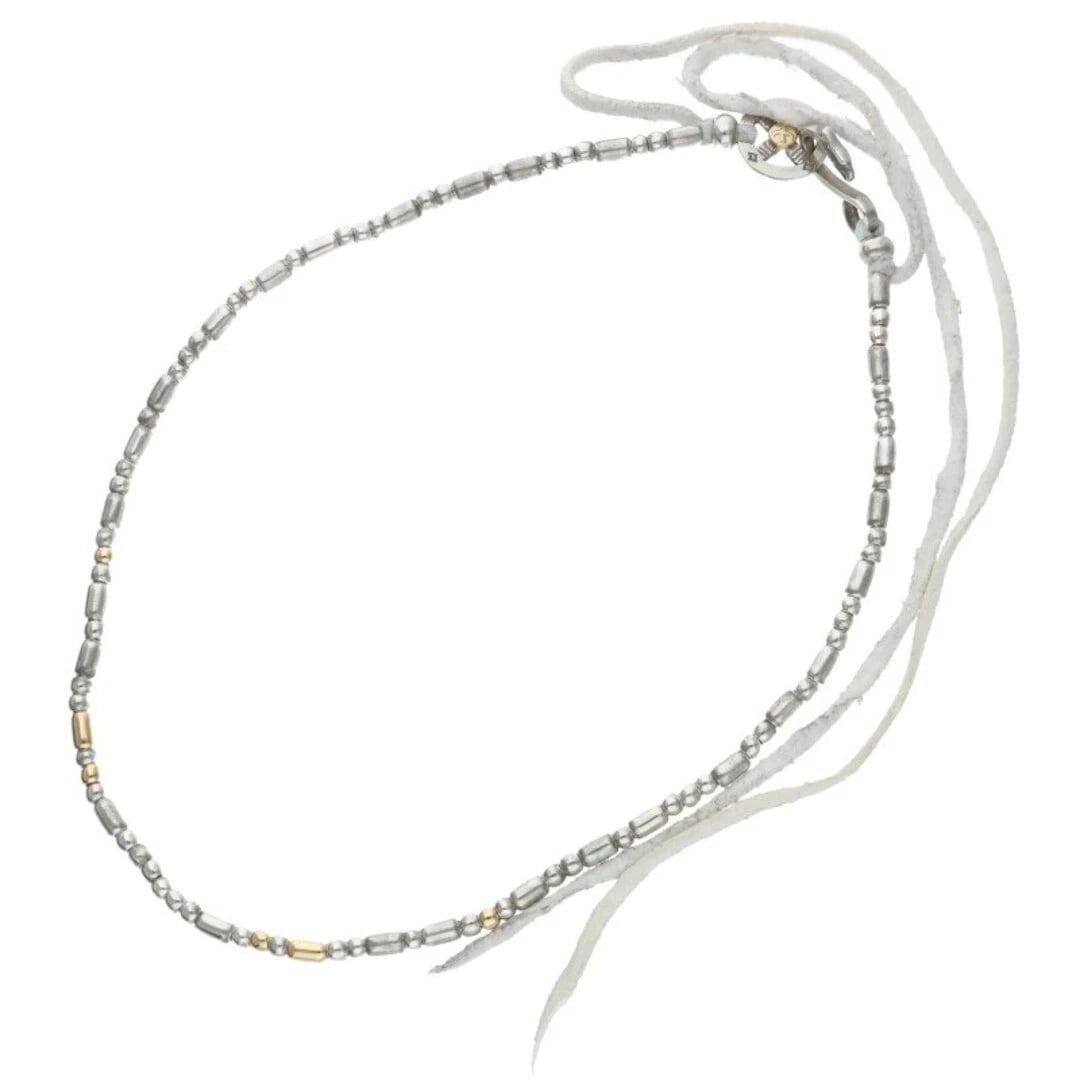 GOROS PIPE BEADS SERIES S NECKLACE: Goros Pipe Beads Series S Necklace Brand: goro's Type/Style: Necklace Material: Silver ? Gold Color: Silver ? Gold Size: wheel diameter 1.8cm, hook width 1.1cm x vertical 2.4cm, bead width 0.4cm,