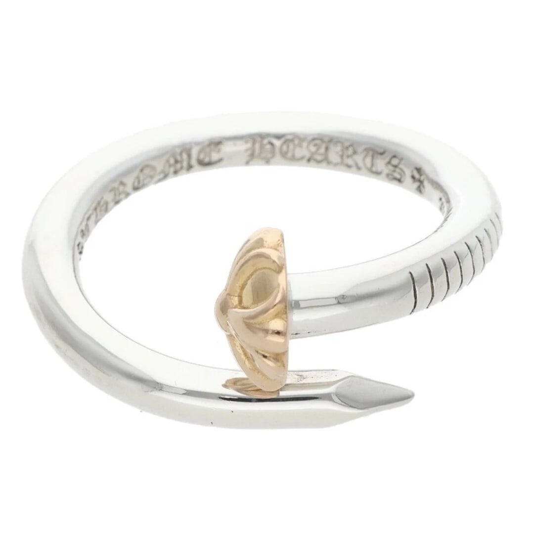 CHROME HEARTS NAIL CROSS BALLS SILVER GOLD COMBI RING: CHROME HEARTS NAIL Cross Balls Silver Gold Combi Ring Brand: Chrome Hearts Type/Style: Ring Material: Silver ? Gold Color: Silver ? Gold Size: 3.75 US Accessories: None Accessories Notice: