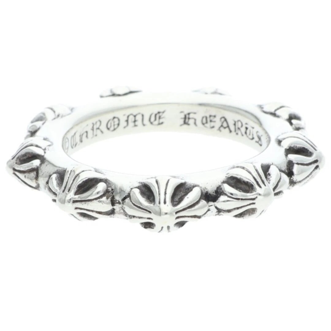 CHROME HEARTS CROSS BAND SILVER RING: Chrome Hearts CROSS BAND Silver Ring Brand: Chrome Hearts Type/Style: Ring Material: 925 Silver Color: silver Size: US Size 22 Accessories: None Accessories Notice: When purchasing pre-owned goods,