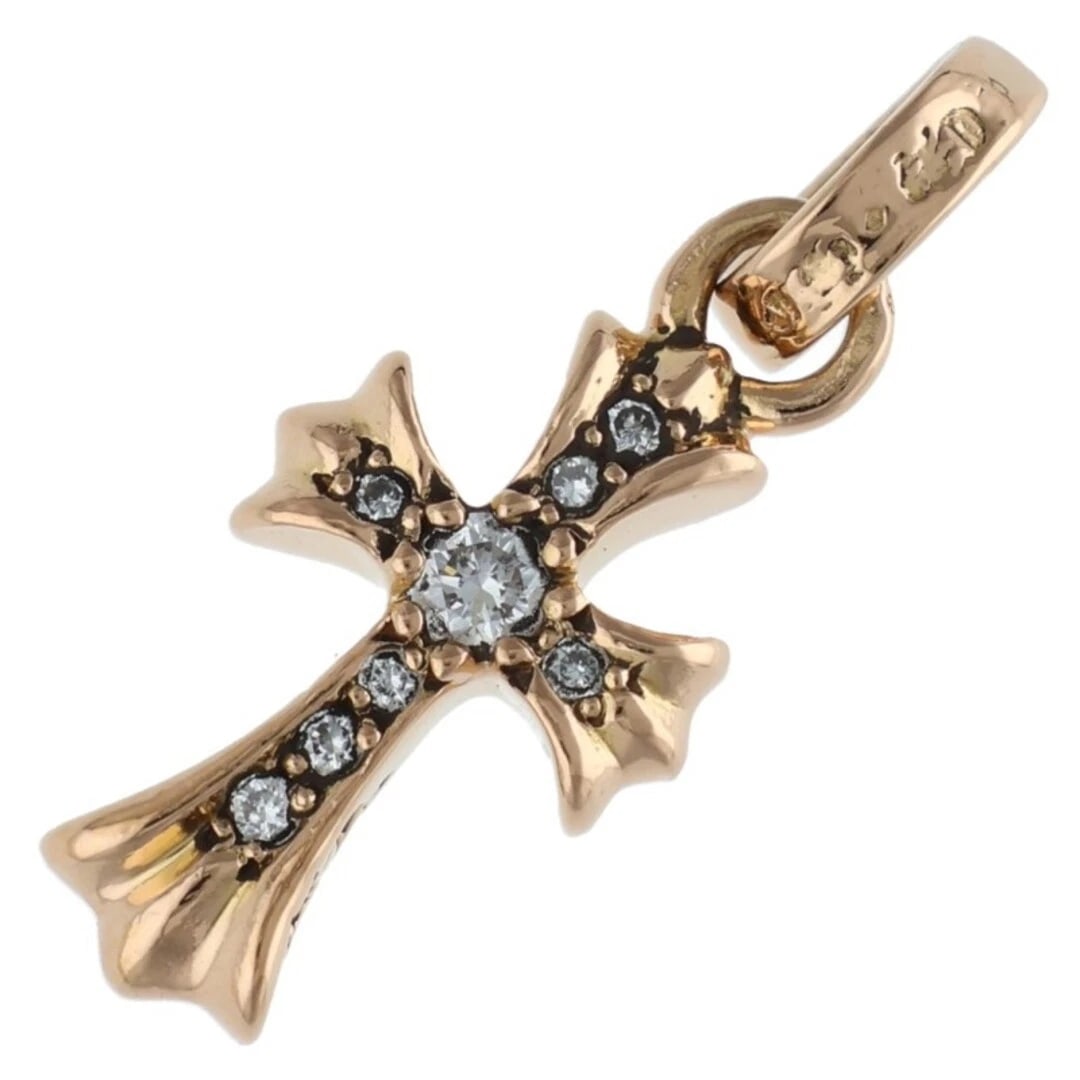 CHROME HEARTS BABY FAT PAVE DIAMOND CHARM GOLD: Chrome Hearts Baby Fat Pave Diamond charm Gold Brand: Chrome Hearts Type/Style: Necklace Material: 22K Yellow Gold Color: YG Size: vertical 2.3cm Accessories: None Accessories Notice: When purchasing