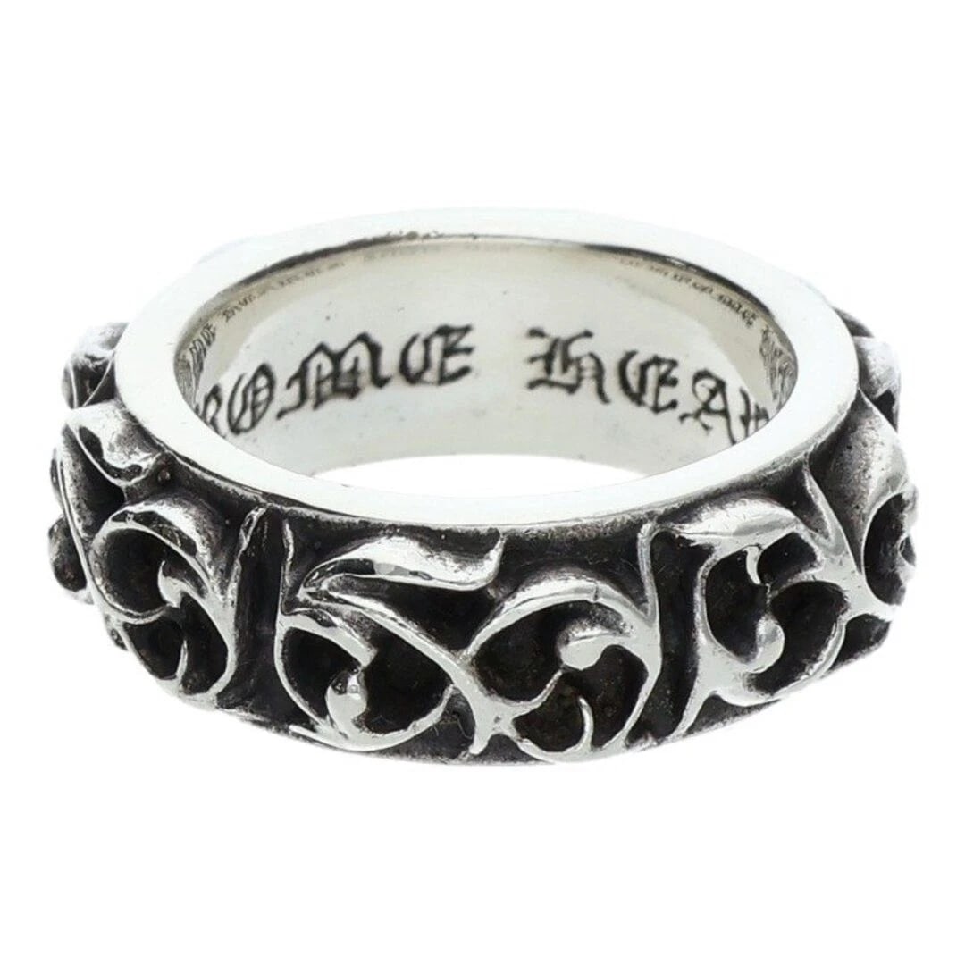 CHROME HEARTS ETRNITY VINE BAND SILVER RING MENS: Chrome Hearts Etrnity Vine Band Silver Ring Mens Brand: Chrome Hearts Type/Style: Ring Material: 925 Silver Color: silver Size: US Size 12 Accessories: None Accessories Notice: When purchasing