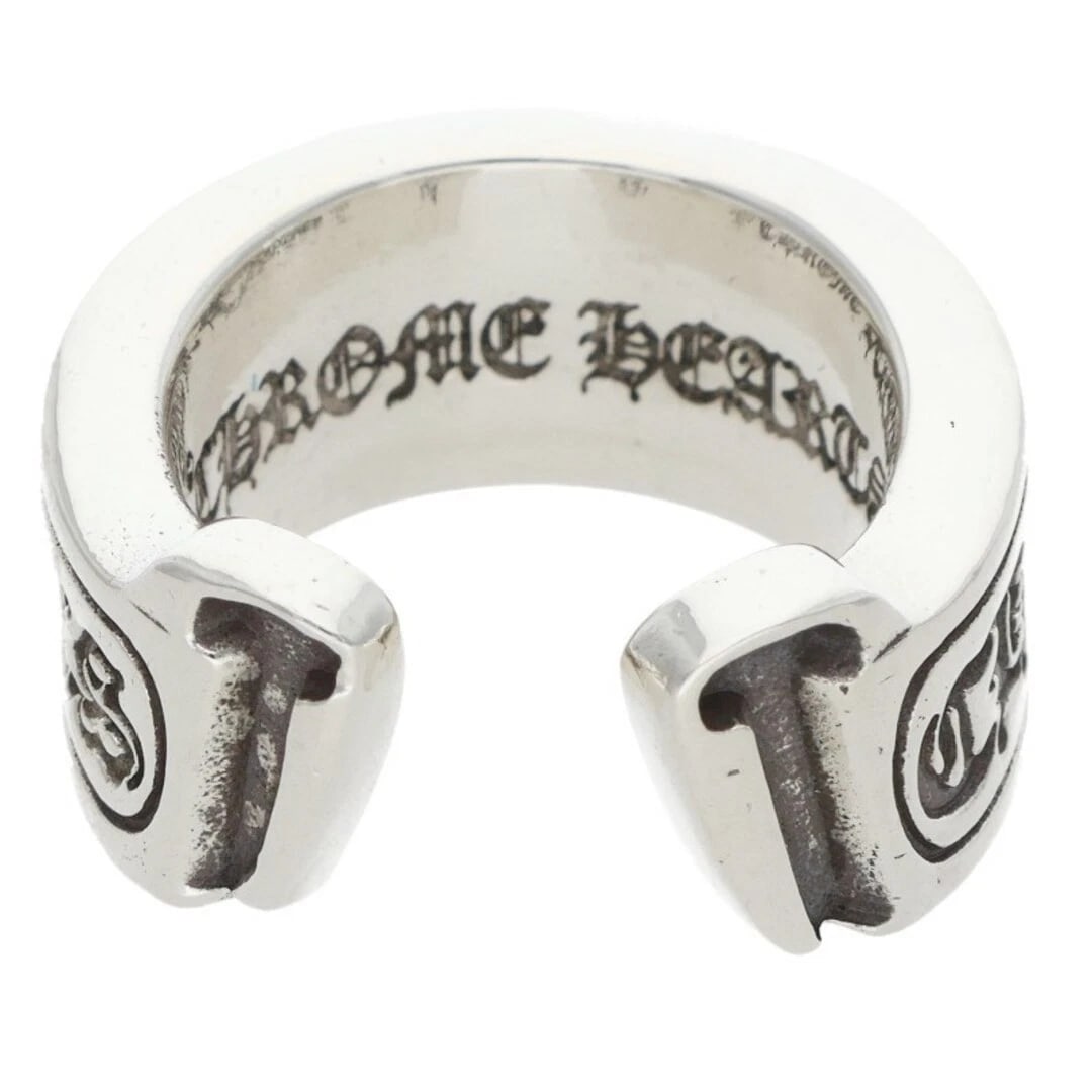 CHROME HEARTS LG SCROLL LABEL LARGE SILVER RING MENS: Chrome Hearts LG SCROLL LABEL Large Silver Ring Mens Brand: Chrome Hearts Type/Style: Ring Material: 925 Silver Color: silver Size: US Size 8.5 Accessories: None Accessories Notice: When purchasing