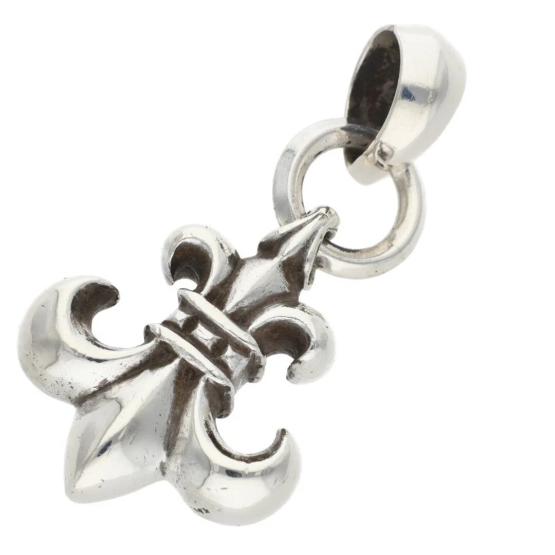 CHROME HEARTS FLUER W BALE F PENDANT BAIL NECKLACE TOP: Chrome Hearts Fluer w BALE F pendant bail necklace top Brand: Chrome Hearts Type/Style: Necklace Material: 925 Silver Color: silver Size: vertical 5.2cm Accessories: None Accessories Notice: When