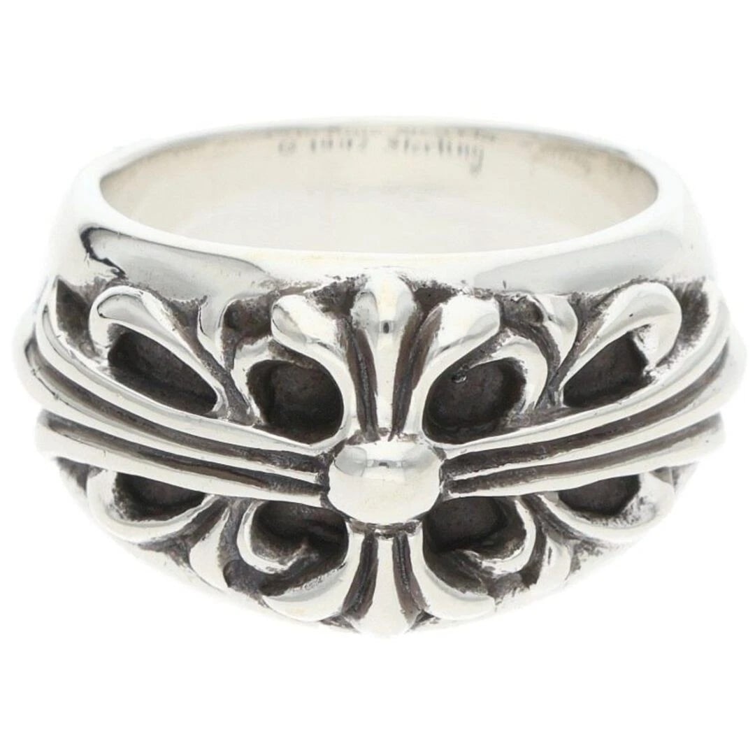 CHROME HEARTS FLRL CRS FLORAL CROSS SILVER RING: Chrome Hearts FLRL CRS Floral Cross Silver Ring Brand: Chrome Hearts Type/Style: Ring Material: 925 Silver Color: silver Size: US Size 16 Accessories: None Accessories Notice: When purchasing